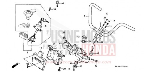 TUYAU DE GUIDON/PONT SUPERIEUR CA125T de 1996